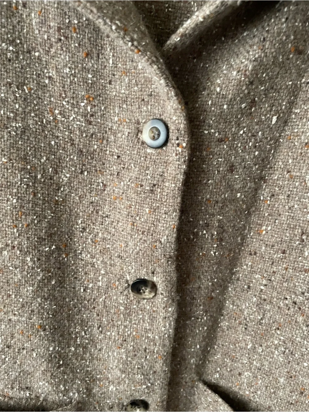 Eileen Fisher Heather Brown Knit Button-Front Wool blend cardigan